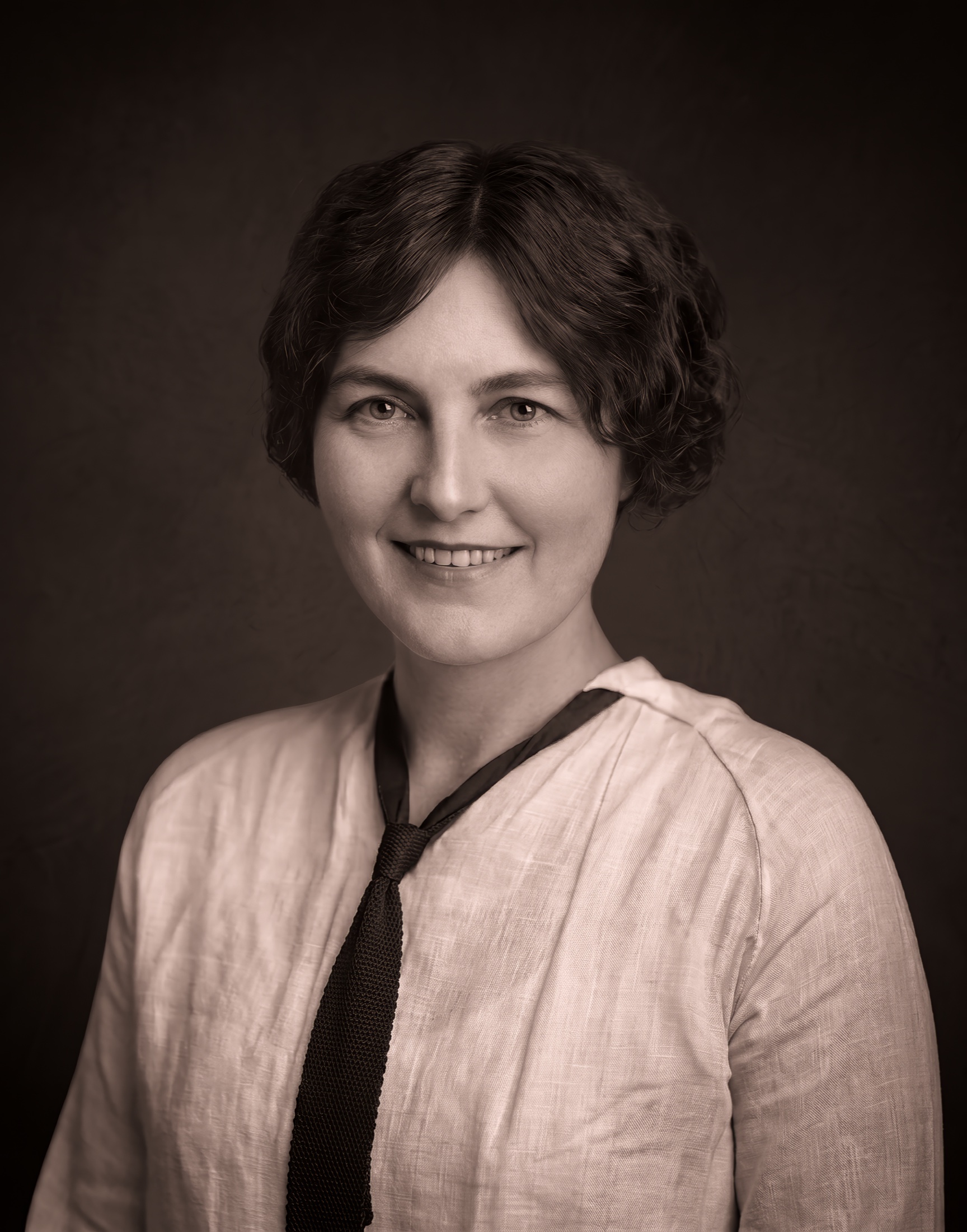 Portrait after fine art restoration and reconstruction